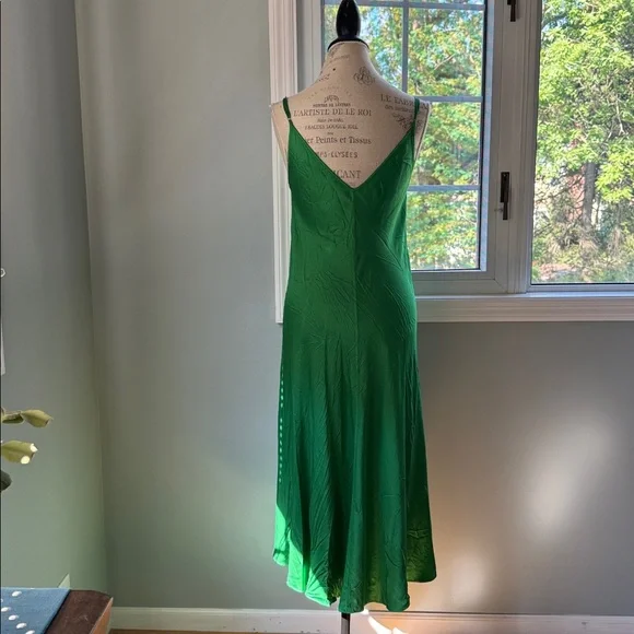 L’Agence Serita emerald green silky maxi slip dress size Small - Picture 5 of 8